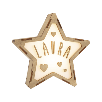 Estrella personalizada de madera CORAZONES
