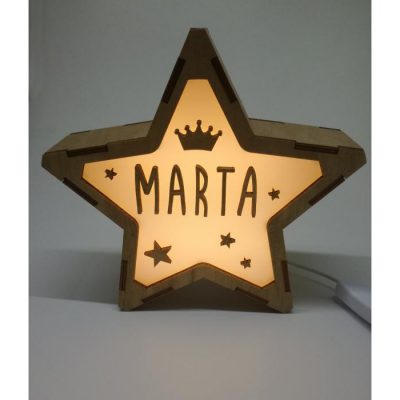 Estrella de madera personalizada CORONA